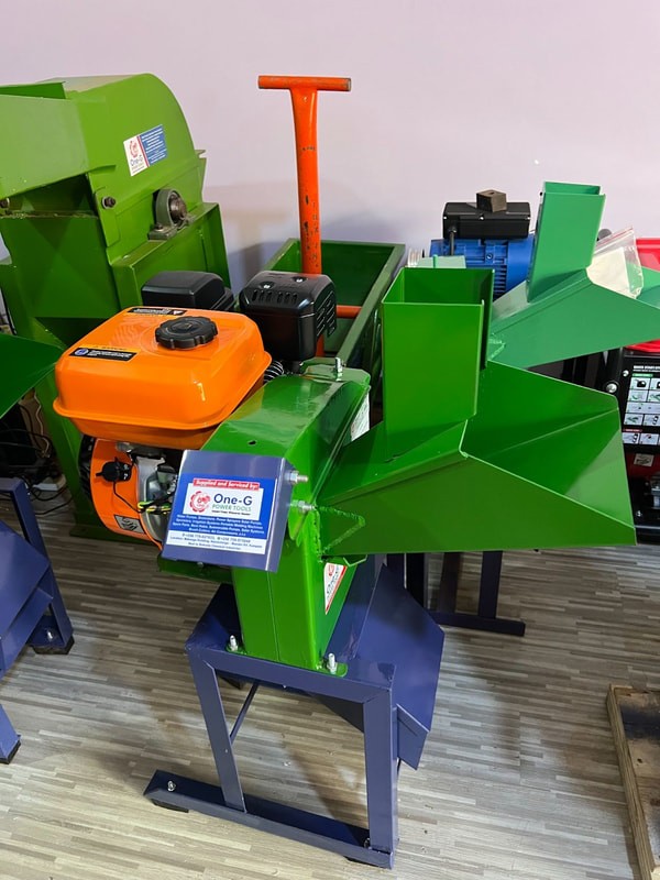 The newly acquired gas-powered silage machine inside Kwania Goat Farm's workshop floor